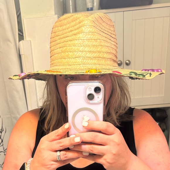 22” custom made fedora fruit hat sun hat wide brim hat EUC ! - Picture 6 of 9